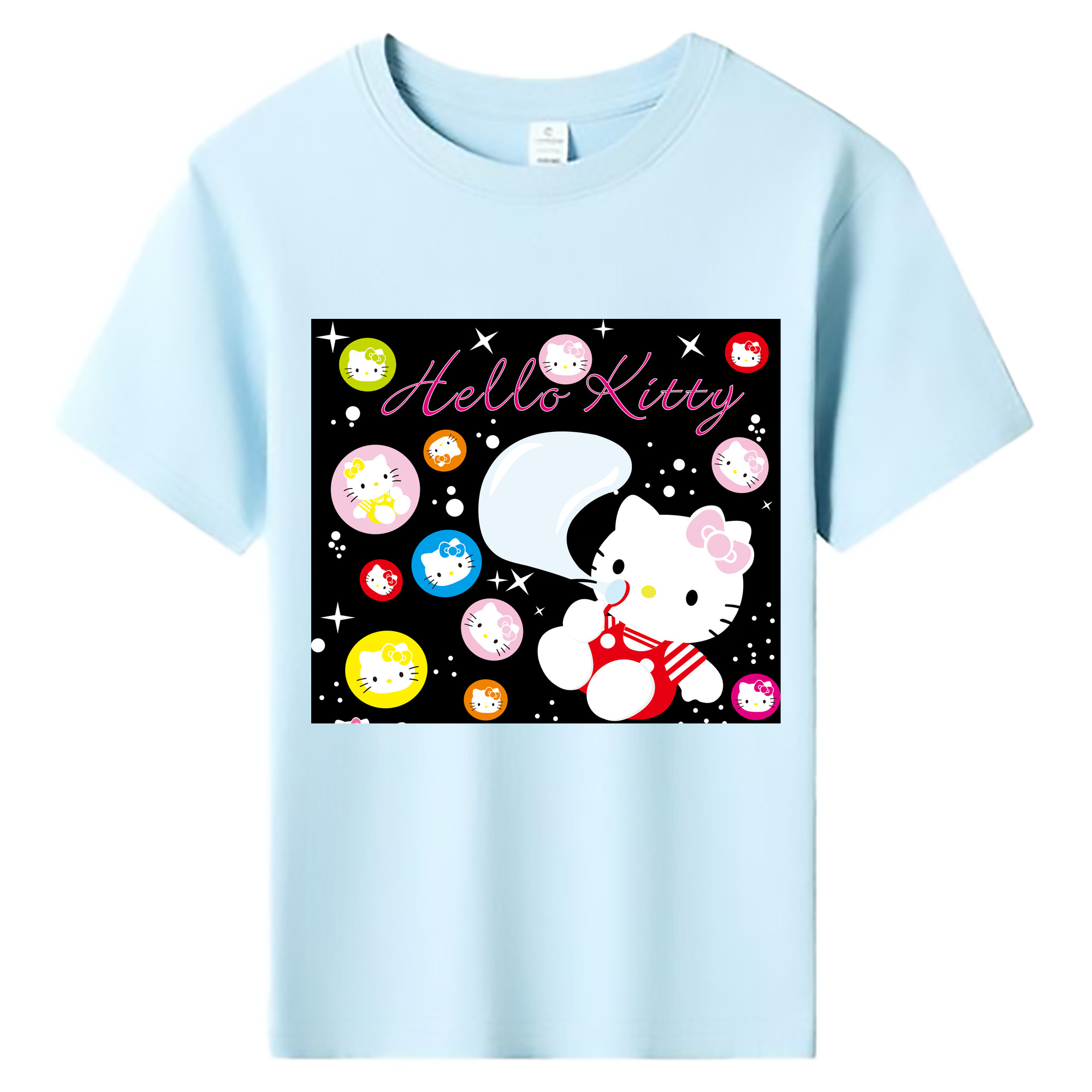 （画像用） Hello Kitty ハローキティ 綿100％キッズTシャツ（フロントプリント）